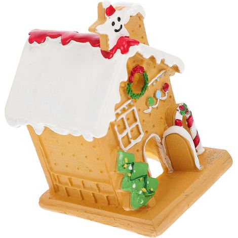 Miniature Christmas House Resin Small House Lighting 5Pcs for Xmas Decor (1/5)