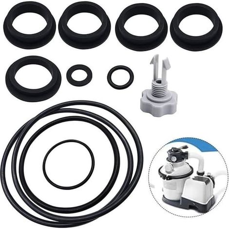 SABIR-Kit de réparation pour filtre à sable (noir) - Valve d'air et joints toriques pour pompes à filtre à sable Intex (1/5)