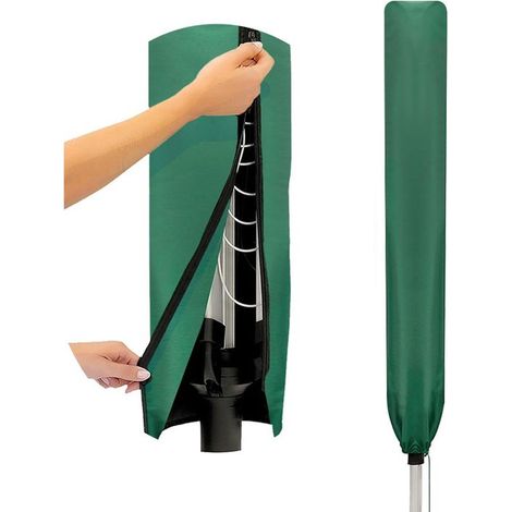 Funda impermeable y giratoria para tendedero,apta para tendederos y tendederos de jardín,tela de sombra,dimensiones: 16x16x165 cm,color verde (1/5)