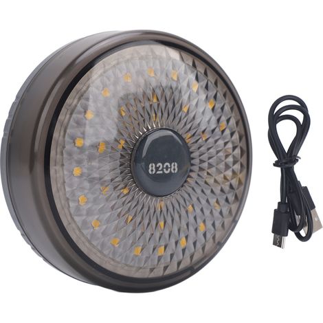 Guirlande lumineuse de camping d'extérieur, rechargeable, chargement USB, protection IPX4 résistante à l'eau pour tente, gris,DUBUNS (1/5)