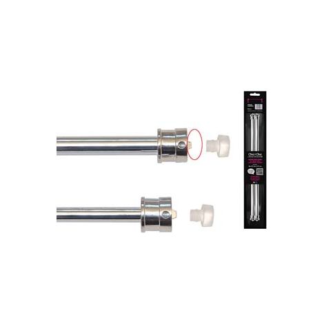 COPPIA ASTINE UNIVERSALI BREVETTATE ONLY ONE CROMO- - cm.36-60 cromate, in bl. 2 pz. - 10 blister
