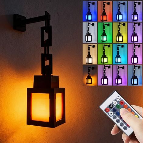 Lampe Murale Torche 16 Couleurs, Lampe Torche, Rechargeable USB, Fonctionne à piles, 17,8 cm - Avec télécommande et variateur d'intensité, chambre d'enfant, salon, salle de jeu (1/5)