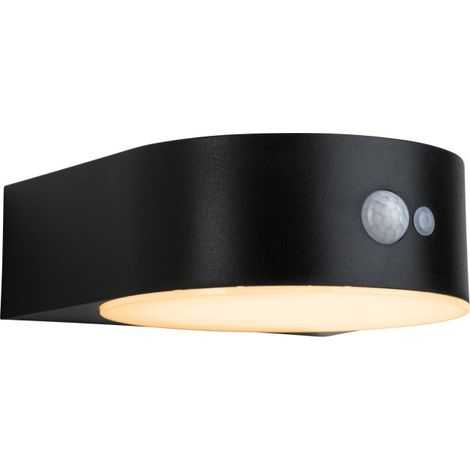 Lampe murale extérieure à LED solaire Eileen Detecteur de mouvement IP44 2200k 300lm noir (1/5)
