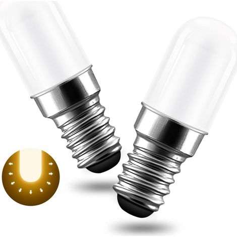 Kühlschrankbeleuchtung, E14 LED-Lampen, 2 W Ersatz für 20 W Halogenlampen, 3000 K Warmweiß, 135 lm, 360 ° Abstrahlwinkel, 220 V, 2 Stück