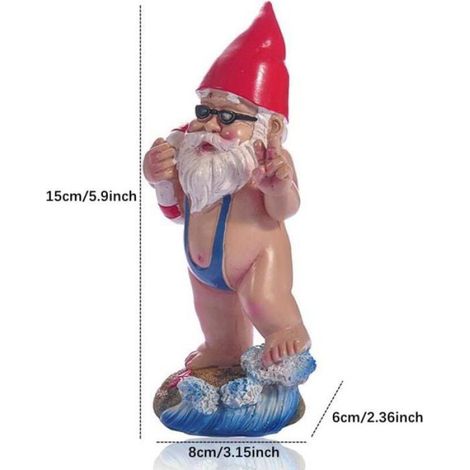 Lustige Gartenzwergfigur, blauer Wal, 15 cm – Dekorative Statue (1/5)