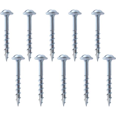 Vis à bois autotaraudeuses Healeved, lot de 100, fente carrée, en acier au carbone, denture moyenne, (1/5)