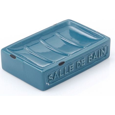 Portasapone d'appoggio in ceramica VV11 Gedy serie VIVIENNE Blu (1/2)