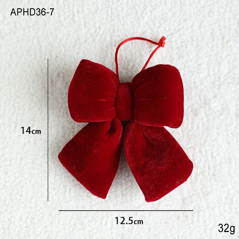 Décoration de Noël / Petit nœud papillon en velours rouge bordeaux (1/2)