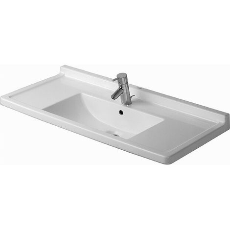 Lavabo Duravit STARCK 3avec trop plein plage de robinettrie 1 trou de robinetterie 1050x485mm blanc