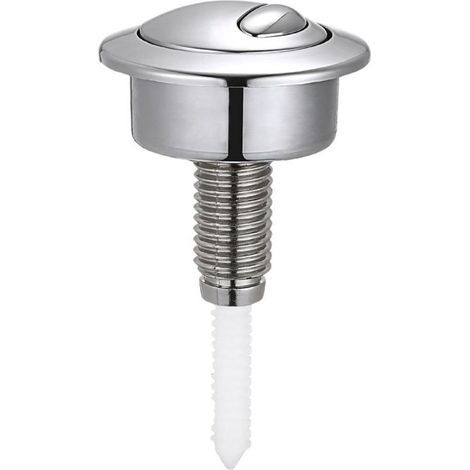 Boutons Poussoirs Chasse D'eau, Bouton Chasse D'eau WC de Toilette, Chromé, Compatible avec valve Optima 49, Matériau ABS, Argent (1/4)