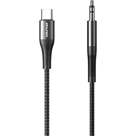 Adaptateur USB-C vers Jack 3,5 mm awei Noir (1/3)
