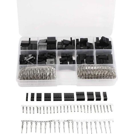 620PCS Connecteur, Pas 2,54mm, Terminal Métal, Boîte Rangement, Projet Électronique (1/5)