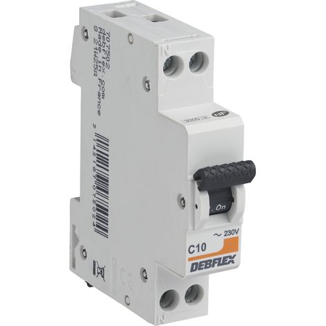 DEBFLEX - DISJONCTEUR 3KA PH+N 10A - 707502 - ORIGINE FRANCE