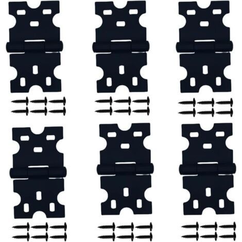 6 Pcs Charnières Noires, Les Charnières D'armoire avec des Vis Conviennent pour Petites Portes/Tiroirs/Fenêtres/Quincaillerie de (1/4)