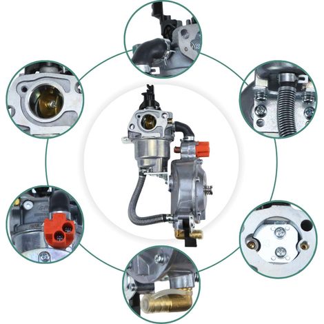 Dual-fuel carburetor suitable for GX160, GX200, 168F and 170F engines from 3 to 5 kW with multi-fuel LPG liquefaction