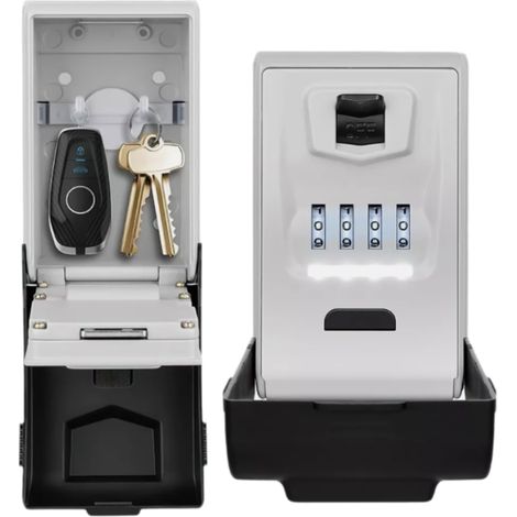 1 Coffre-fort à clés, combinaison, alliage de zinc, étanche, LED, intérieur extérieur (1/5)