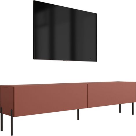 Meuble TV : Blanc Mat, pieds Chrome, 140 × 52 × 32 cm (1/5)