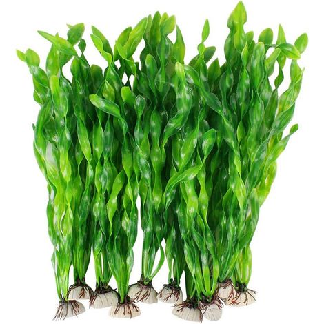 Décoration végétale pour aquarium, plantes aquatiques vertes pour aquarium, plantes artificielles pour aquarium, décoration végétale en plastique vert (1/5)