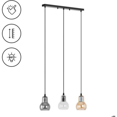 Plafonnier - 3 Ampoules - Pour Salle À Manger Salon Bureau Cage D Escalier - 1 Pièce (1/4)