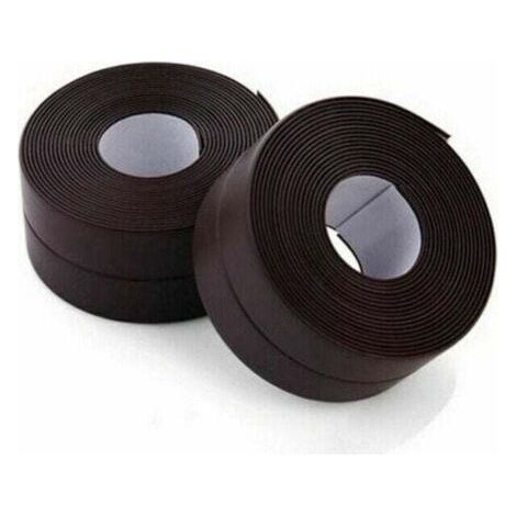 2 Rolls of Sealing Strip - Waterproof - PVC - Self-Adhesive - Brown - For Sealing Wall, Shower, Toilet, Kitchen, Bathroom (1/4)