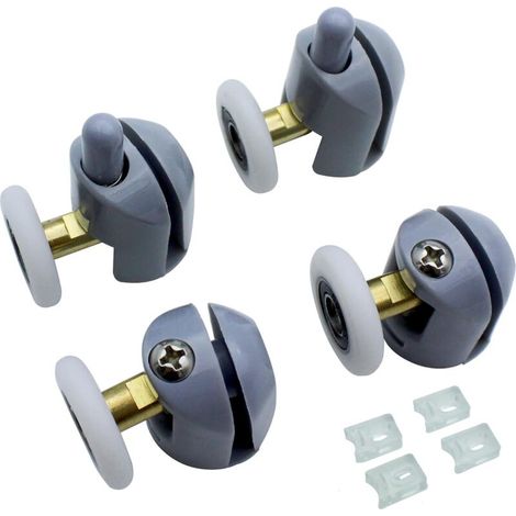 4pcs Shower Door Rollers, Shower Glass Rollers Shower Single Wheel Runner Pulleys, 25mm Wheels for Shower Enclosure, Shower Room, Shower Screen Parts Replacement (1/5)