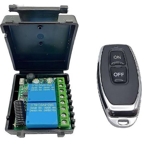 Interrupteur de télécommande sans fil 433 MHz, contrôleur à large plage de tension AC85-265 V, 2 canaux, pour éclairage de rideau de porte de garage (1/5)