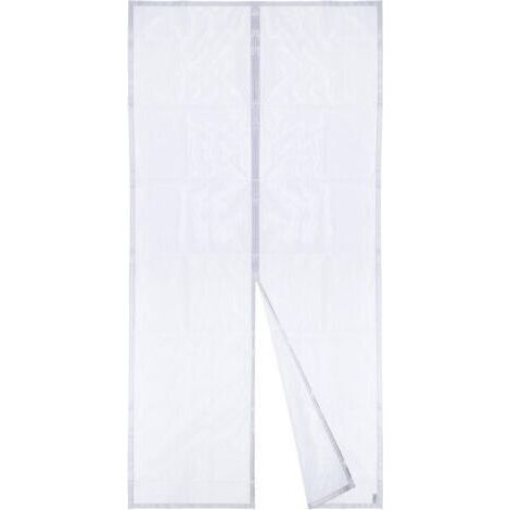 Moustiquaire Magnétique Pour Porte , Rideau en Maille, Joint Magnétique de Haut en Bas avec Fermeture Automatique, Maintient l'air frais à l'intérieur (120x210cm, Blanc)dengyank