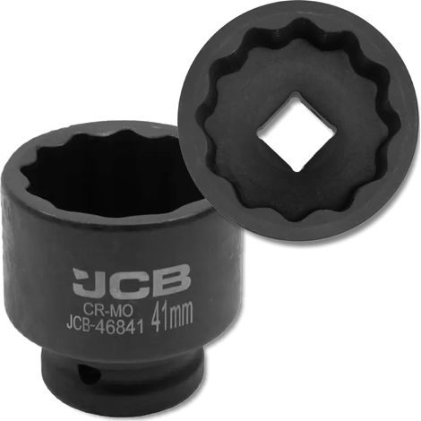 Vaso de impacto JCB de 3/4" (41 mm), 12 puntas, Cr-Mo