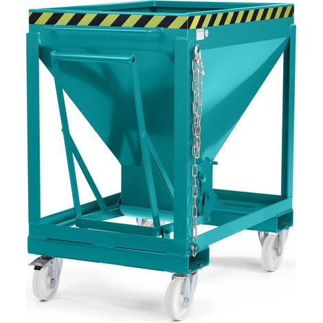 RR Industrietechnik Silowagen Typ RSLF 375dm³ fahrbar RAL 5018 Türkisblau