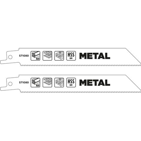 kwb Bimetall-Säbelsägeblatt für Metall, 152mm (geeignet für Aluminium, Blech, Bauholz, stabiles Bimetall, hohe Elastizität, gefräste und geschränkte Zahnung, durchgehärtet, ½  Universalschaft) (1/3)