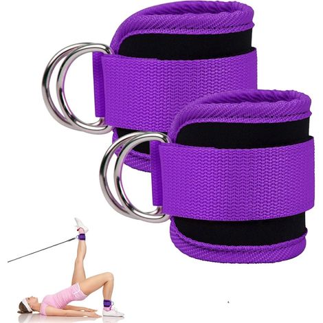 Sangles de cheville - Lot de 2 - Sangle de cheville - Fitness - Accessoires de fitness - Entraînement des fessiers - Renforcement musculaire - Ajustable - Sangle de cheville à fixation rapide (1/5)