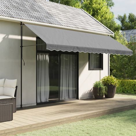 vidaXL Tissu de remplacement de cantonnière d’auvent rayure anthracite