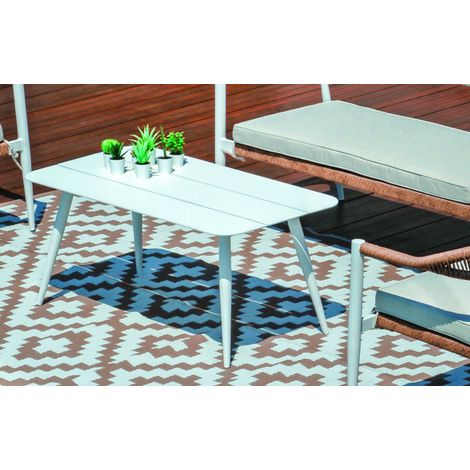 Moia Spa TE02 Tappeto per Esterni in Polipropilene Intrecciato Design Damasco 180x270 cm colore Azzurro e Bianco (1/2)
