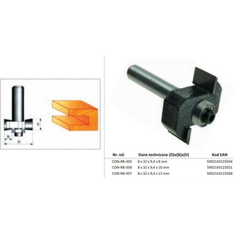 Fresa Condor per legno, per scanalature Fi=32 9,4 x 8 mm gambo 8 mm Con cuscinetto