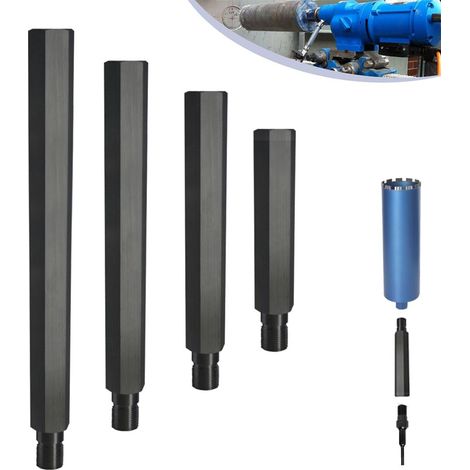 Rallonge de couronne de forage 500 mm avec raccord 1 1/4" UNC, longueur utile 450 mm, couronne de forage diamantée en acier 42Cr4 (DIN 1.7045), adaptateur pour couronne de forage, carotte, scie cloche (1/5)