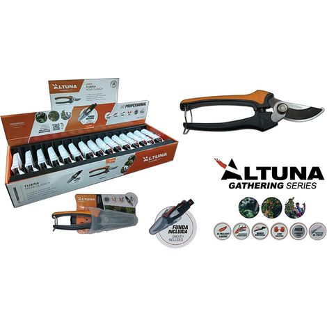 altuna tijera 1253 inox 18cm recoleccion curva corte clasic mango bimateri+funda