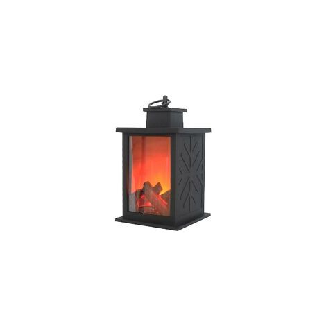 Linterna LED para chimenea con interruptor táctil, lámpara de chimenea con efecto de llama realista, alimentada por USB (lámpara de chimenea rectangular) - Crezuo