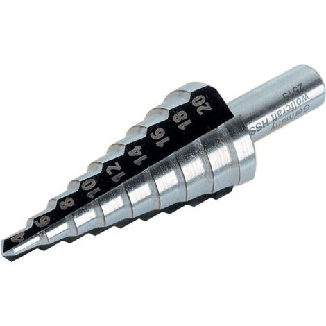 Foret a più livelli HSS WOLFCRAFT 2515000 Ø4 a 20 mm - attacco Ø8 mm (1/2)