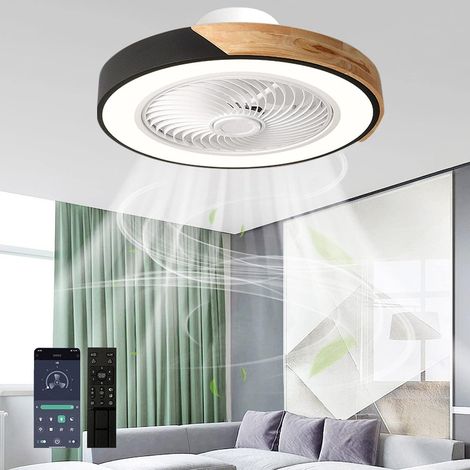 Ventilateur de plafond moderne avec lumières, plafonnier avec ventilateur et télécommande, changement de couleur intelligent à 3 lumières et 6 vitesses, minuterie, pour salon, chambre à coucher, chamb (1/5)