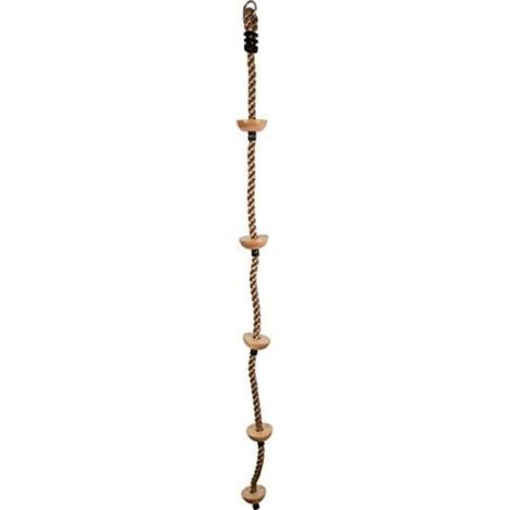 Kletterseil für Kinder mit Holzsprossen – 190 cm – Kletterspielzeug für Baumhaus & Schaukelzubehör – bis 100 kg – ab 3 Jahren (1/3)