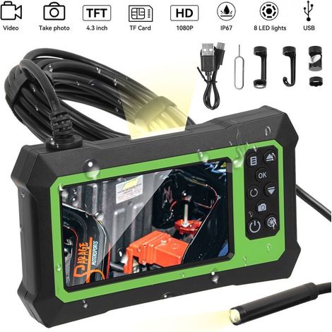 Endoscope numérique HD 1080p avec écran LCD 4,3 pouces et caméra d'inspection industrielle (1/5)