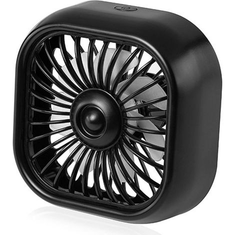 Ventilateur de montage sur grille d'aération de voiture, lumière colorée, 3 vitesses de vent, refroidissement USB à faible bruit pour véhicules, noir (1/5)