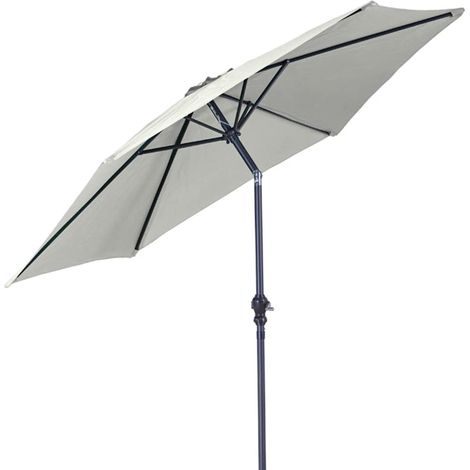 Parasol rond avec châssis en métal, poteau de ø 38 mm. Bâche en polyester de 180 g/m², 6 queues métalliques. arganello latérale pour une ouverture/fermeture facile. (1/4)