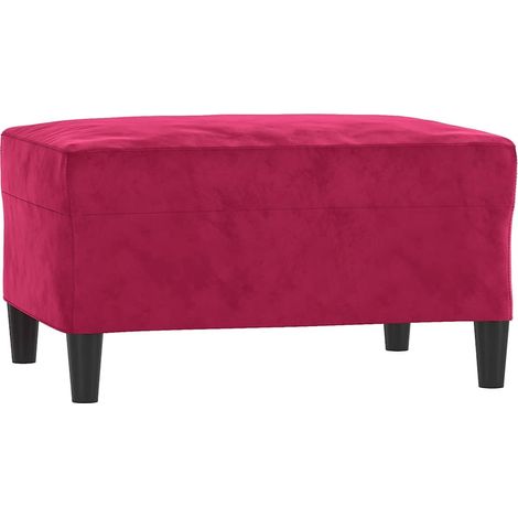 Repose-pied Rouge bordeaux 70x55x41 cm Velours (1/5)