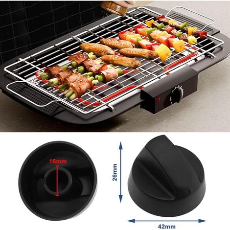 2 sets Boutons de Commande Universels en Plastique Interrupteur à Cadran Remplacement de Cuisinière Multiple pour Friteuse à Air Mini Four Gril avec Bouton Adaptateur. Noir (1/4)