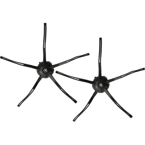 vhbw 2x Seitenbürste kompatibel mit Xiaowa E35, C10,, E20, E25 Saugroboter - Reinigungsbürsten Set, schwarz