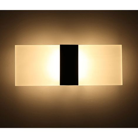 Applique da parete per interni spazzolata nera bianca da 6 W AC85-265 (V) Illuminazione moderna in acrilico per corridoio, camera da letto, scale, luci decorative Dimensioni della lampada: 29  11  4,5