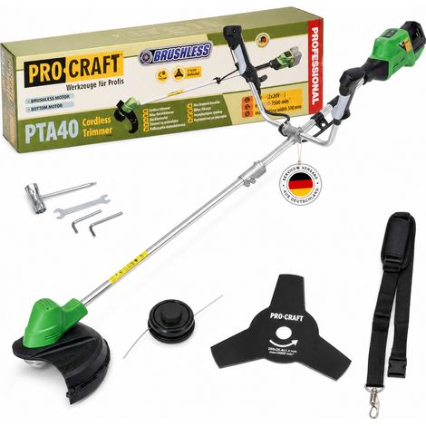 Procraft PTA40 Akku Freischneider 40 V ( 2x 20 V ) 300 mm Brushless Solo - ohne Akku, ohne Ladegerät