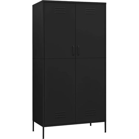 Maison Exclusive - Armario de acero negro 90x50x180 cm