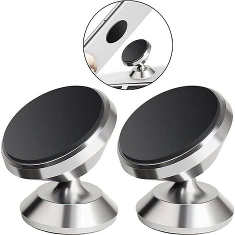 Support de Téléphone de Voiture Navigation Fixe Magnétique Magnétique Fournitures de Voiture Type de Ventouse Pâte Universelle-Argent 2 Pièces
